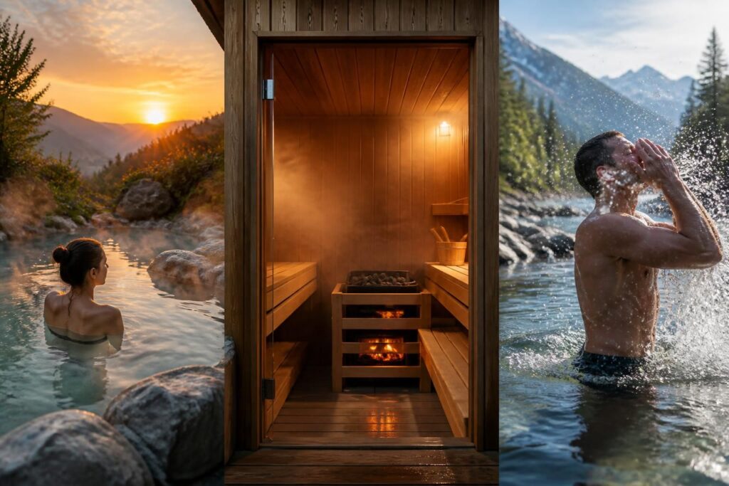 découvrez les bienfaits du bain chaud, du sauna et de l'eau froide pour votre santé et votre bien-être. apprenez comment ces pratiques favorisent la relaxation, améliorent la circulation et renforcent le système immunitaire.