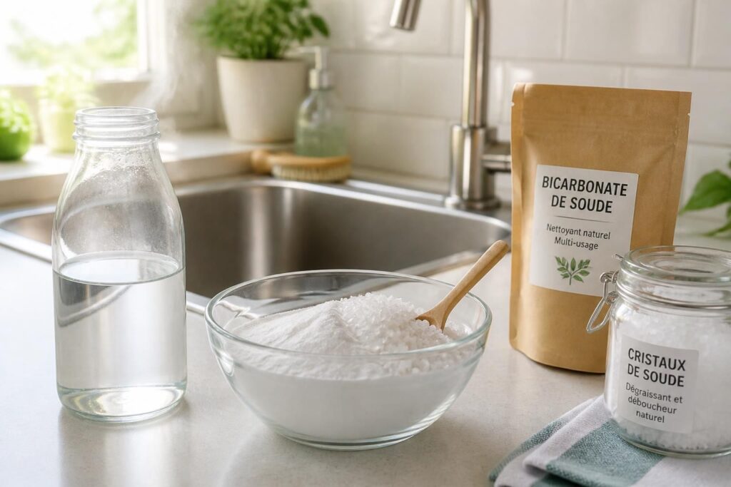 découvrez comment nettoyer vos canalisations naturellement et efficacement grâce au bicarbonate de soude et aux cristaux de soude, une méthode écologique et économique.