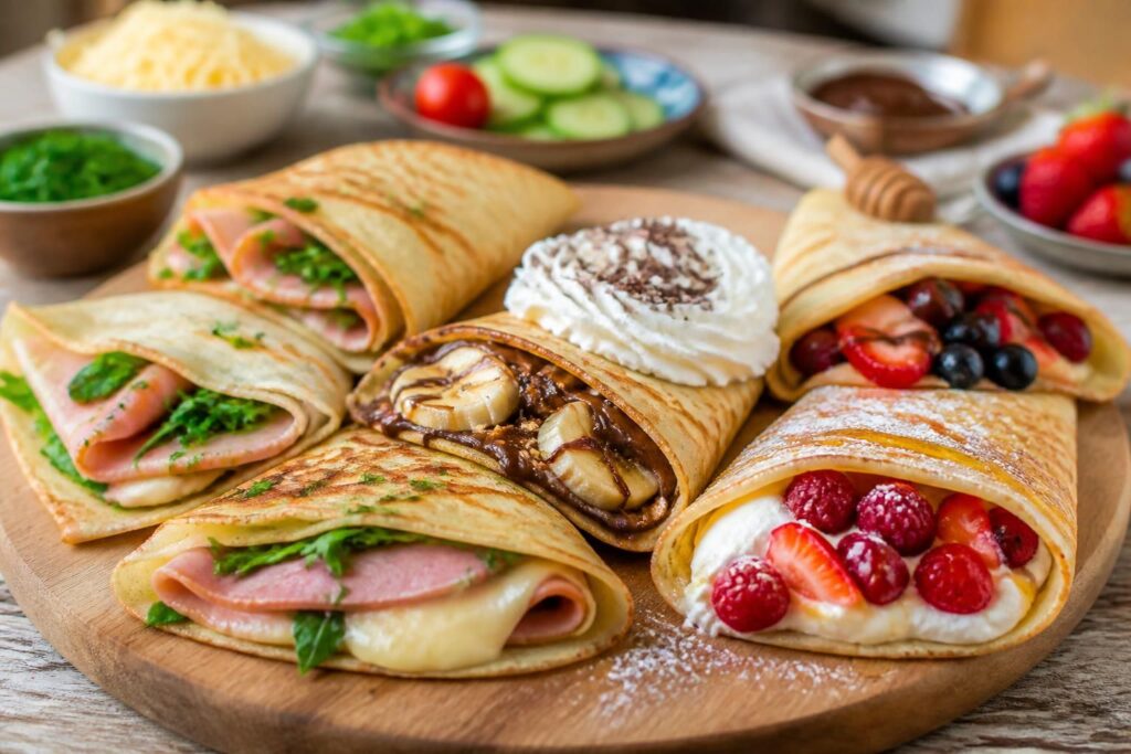 découvrez nos recettes de crêpes fourrées salées et sucrées, parfaites pour un apéritif gourmand et convivial. faciles à réaliser, elles raviront tous les palais.