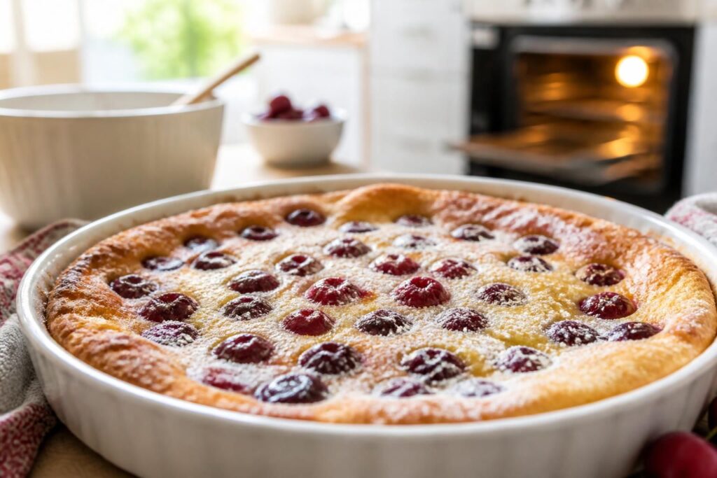découvrez une recette facile et rapide de clafoutis aux cerises, idéale pour un dessert gourmand préparé au four en quelques minutes.