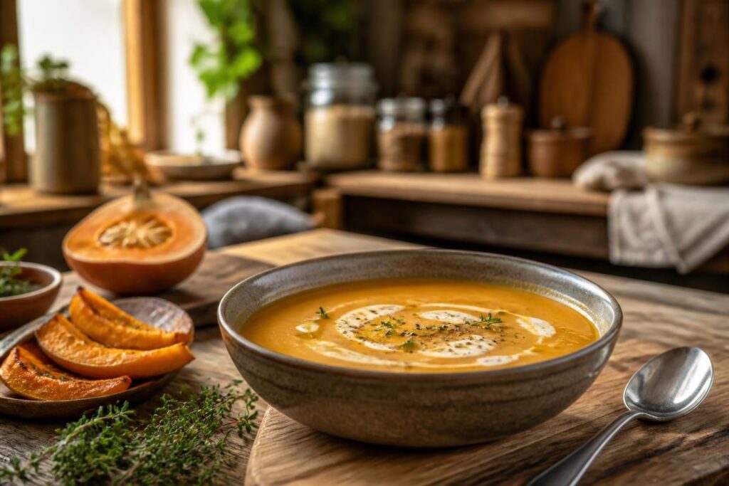 découvrez la recette facile de la soupe potimarron d'etchebest, un velouté gourmand et réconfortant parfait pour les soirées d'hiver.