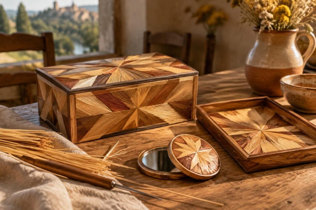 découvrez les objets en marqueterie de paille du sud-ouest : un artisanat raffiné qui allie savoir-faire traditionnel, matières naturelles et élégance.