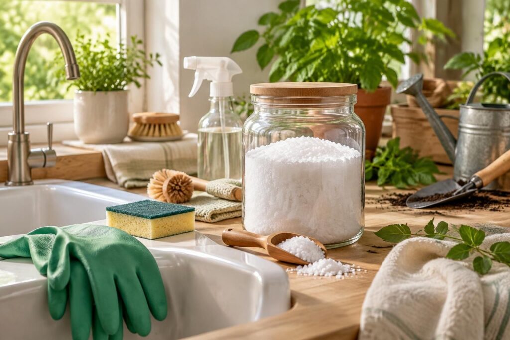 découvrez comment utiliser les cristaux de soude pour nettoyer la maison, entretenir le jardin et adopter des gestes écologiques au quotidien.