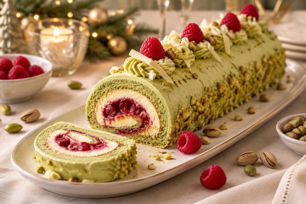 découvrez notre recette de bûche pistache, framboise et chocolat blanc : un dessert raffiné, gourmand et festif pour émerveiller vos convives.